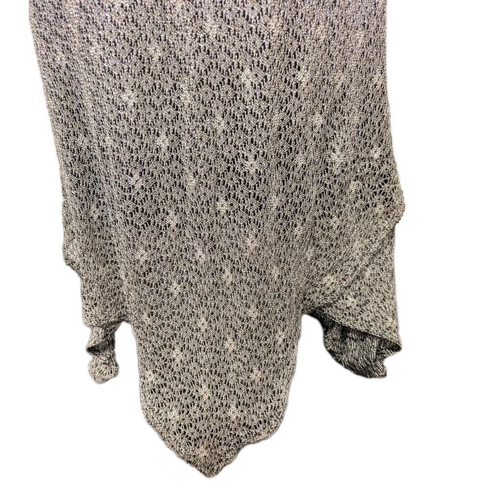 Vintage 90s Y2K Acetate Slinky Silver Sparkle Maxi Dress sz 12 Party Fairy - Picture 8 of 12